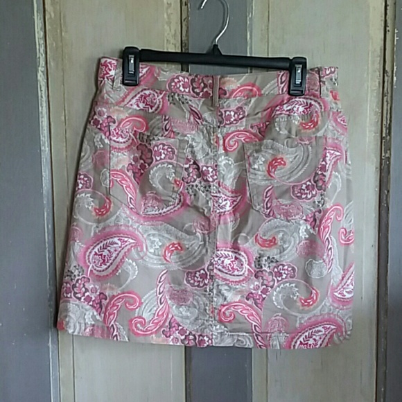 Croft and Barrow Khaki Paisley Skirt - Picture 3 of 5